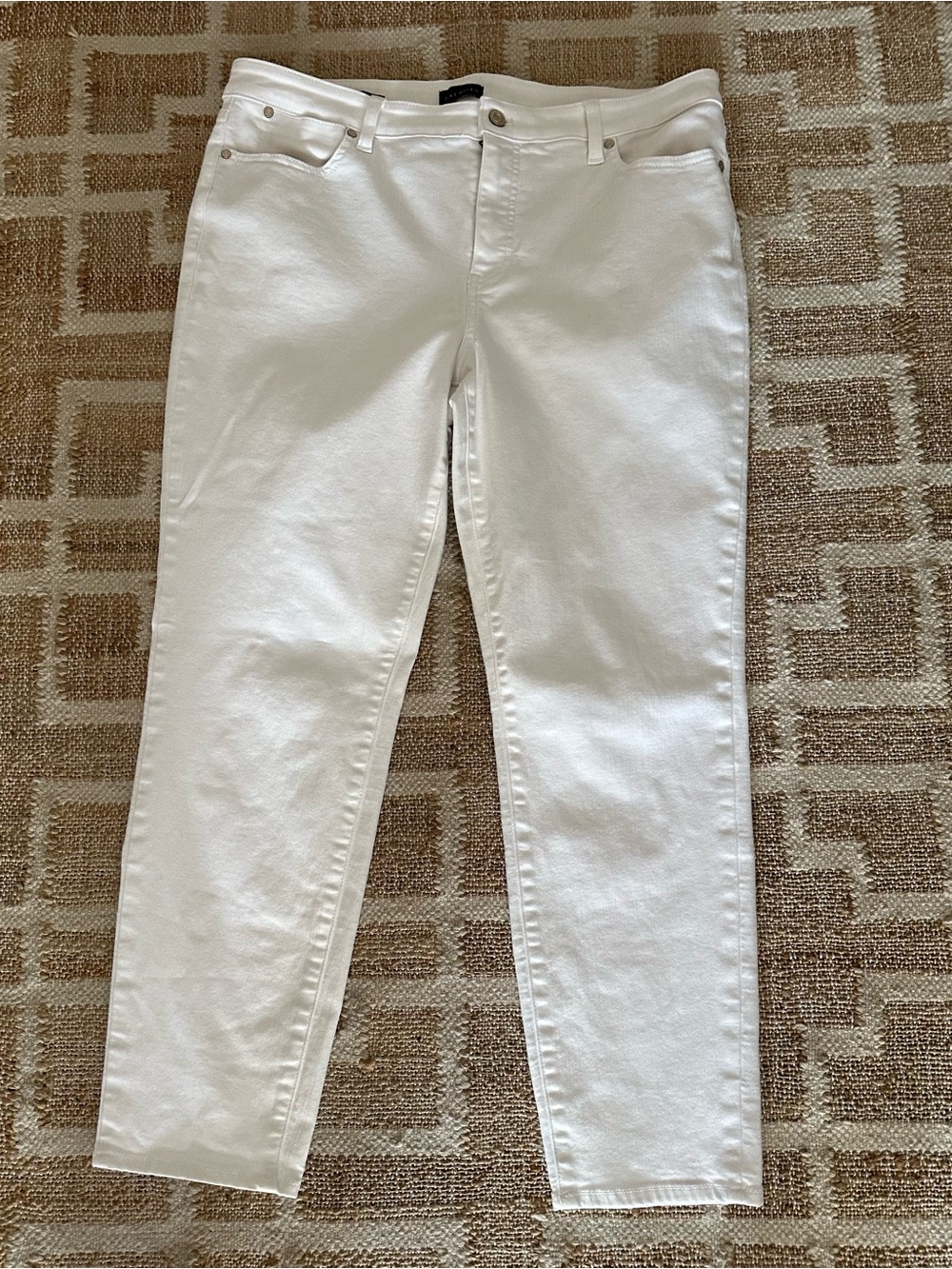 Talbots White Slim Ankle Jeans Sz 14 EUC